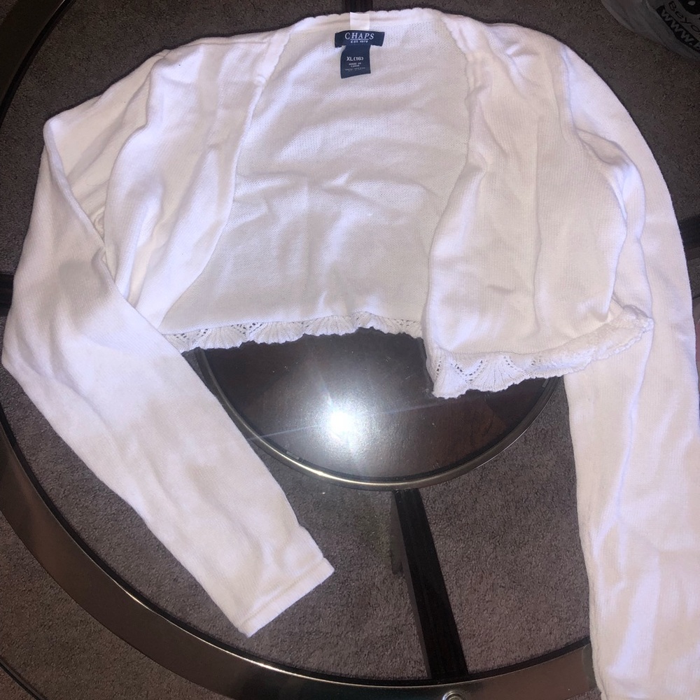 Chaps Cropped Cardigan